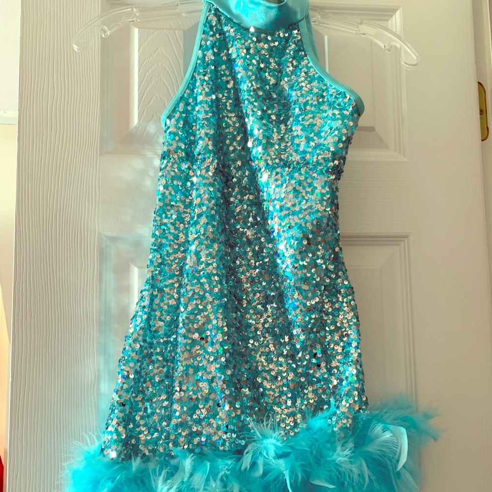 Turquoise Girls Jazz/Tap Dance Costume Size IC 7/8